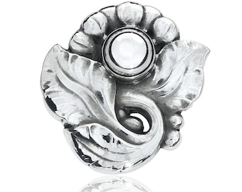 Broche floral de plata esterlina n.° 71 de Georg Jensen Dinamarca