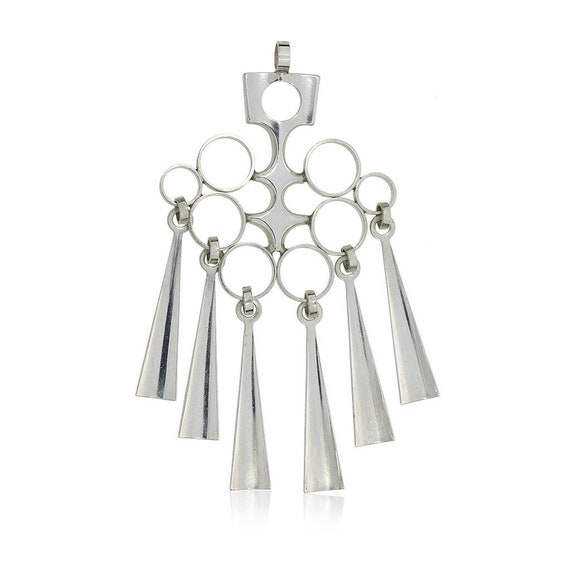 David Andersen Sterling Silver Elaborate Geometric Tassled Pendant 