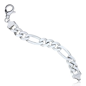 Sterling Silver 8&quot; Heavy Figarucci Link Bracelet