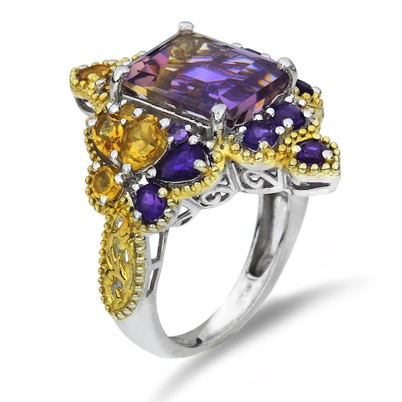 Sterling Silver Ametrine, Amethyst & Citrine Stat… - image 1