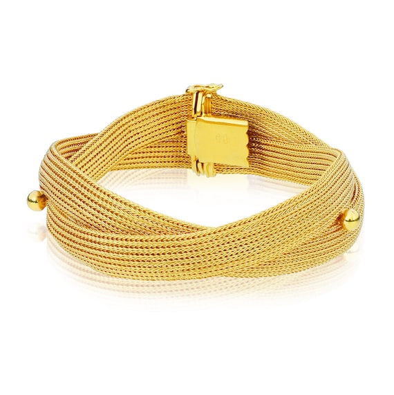 Gold braided mesh bracelet deals