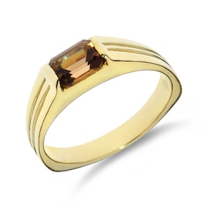 14K Yellow Gold Imperial Topaz Euro Shank Ring