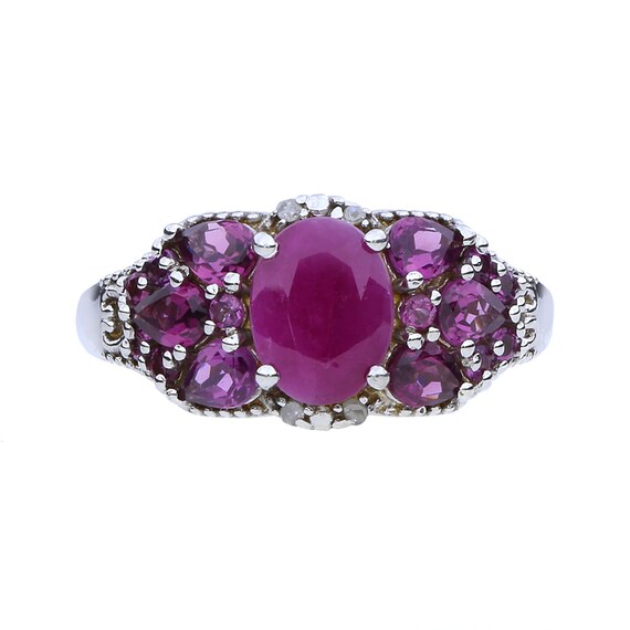 Sterling Silver 1.54ct Ruby and 3.10ctw Rhodolite… - image 3