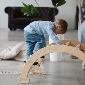 Pickler Rocker Montessori Climbing Arch Pickler for Kids, Wooden Toddler Rocker ...