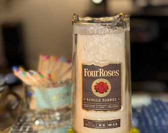 Upcycled Custom Four Roses Single Barrel Bottle Candle