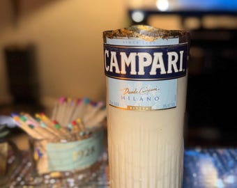 Upcycled Campari Bottle Candle