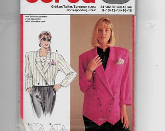 Uncut Burda Style sewing pattern 6107 Coat Light Summer Jacket size 18-28 FF Blouse Jacket