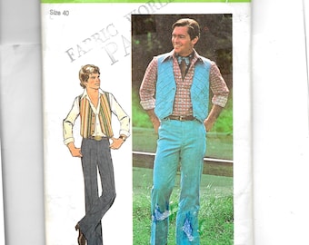 Simplicity Men's Vest and Pants  Pattern  7740