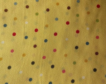 Yellow  Fabric With Colorful Polkadot Fabric