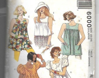 McCall's Misses' Set of Tops I. Two Lengths  Pattern 6000