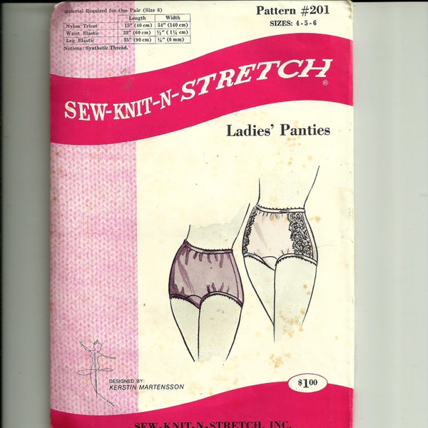 Vintage Ann Person Ladies Panties Pattern 201