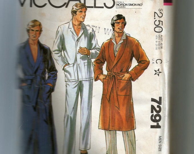 Mccall's Men's Robe and Pajamas Pattern 7291 - Etsy