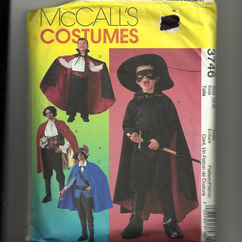 McCall's Children's Costumes Pattern 3746 Etsy