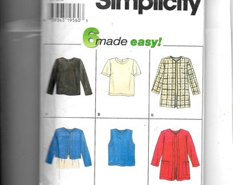 Simplicity Misses' Tops and Jacket  Pattern 7381