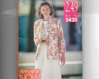 Butterick Misses' /Miss Petite Jacket, Top and Skirt Pattern 5420