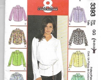 McCall's Misses'/Miss Petite Shirts Pattern 3393