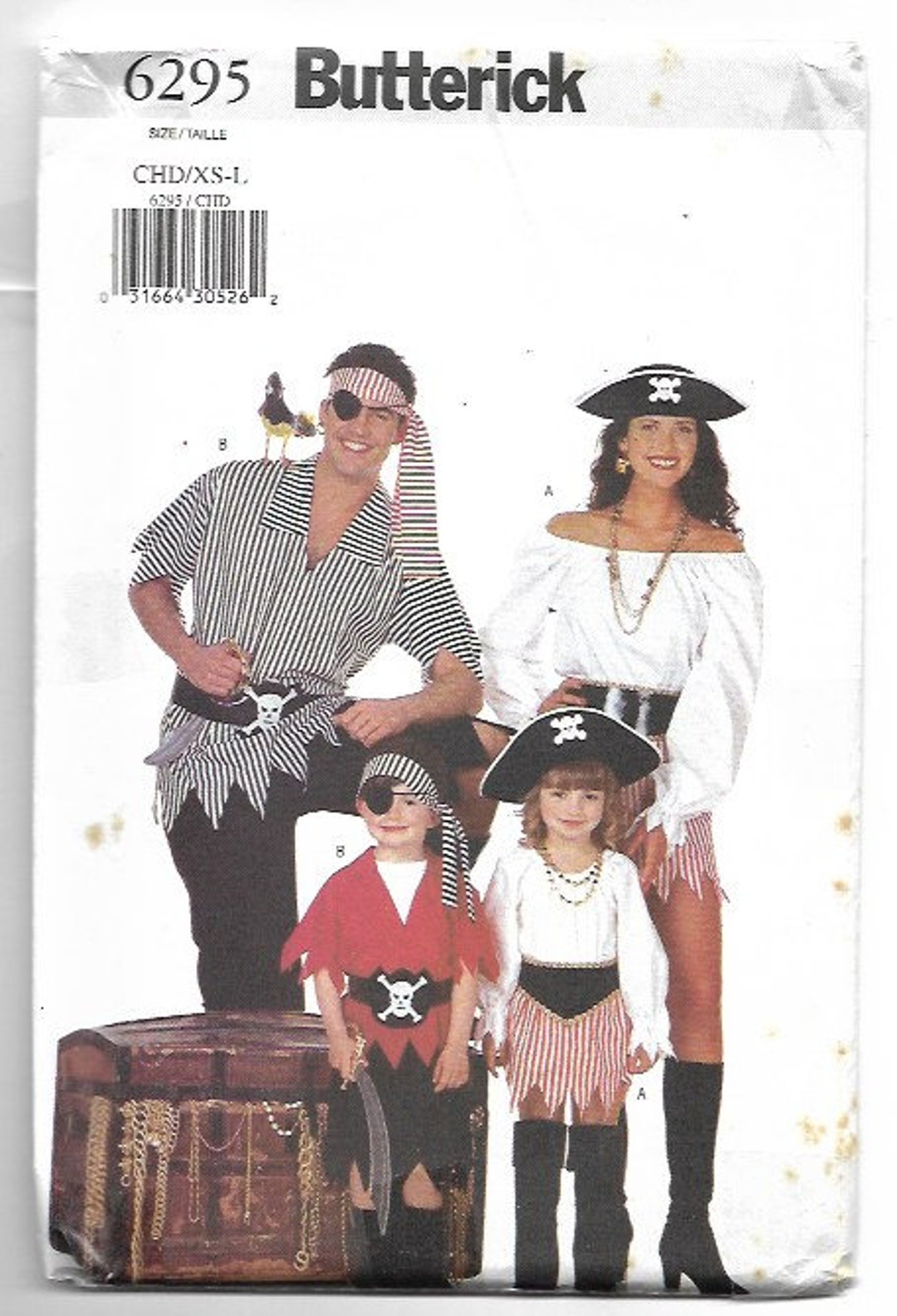 Butterick Children's Pirate Costume Pattern 6295 Etsy