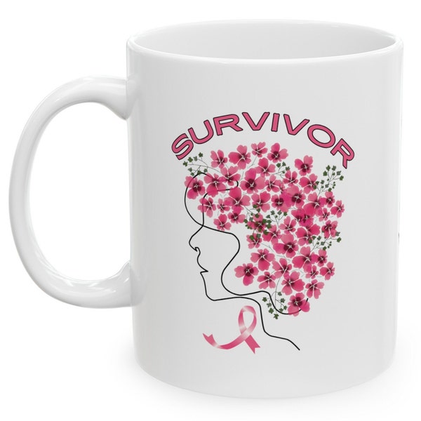 Personalized Cancer Survivor Mug for Women, Cancer Survivor Gift for Her, Mug With Name for Cancer Survivor, Breast Cancer, Ovarian Cancer