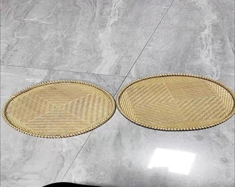 Rustic Bamboo Handwoven Basket Set: Bread Basket, Dumpling Tray, and Snack Organizer