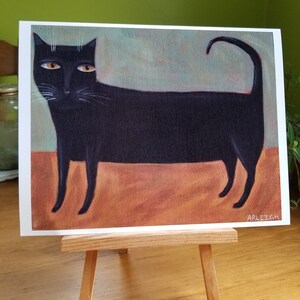 Black Cat PRINT Cat Folk Art Primitive Decor Quirky - Etsy