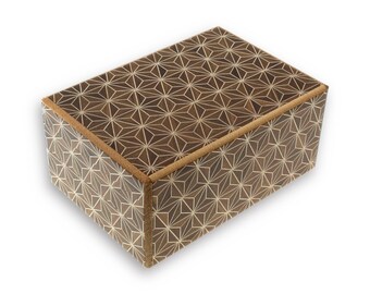 Caja de rompecabezas japonesa 4 Sun 21 Step Kuroasa, caja de rompecabezas de madera, rompecabezas de madera, caja de trucos, rompecabezas de lógica de CI, caja japonesa
