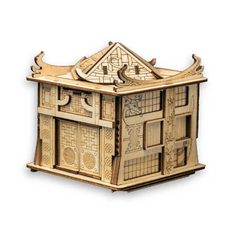 House of the Dragon Wood Puzzle. Puzzle Master. IQ Logic. Brain Teaser. Esc Welt. image 2