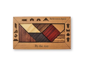 Rompecabezas de madera By The Way – Juego de lógica Tangram de 7 piezas