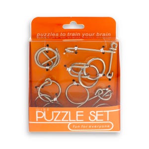 Hanayama Wire Puzzle Set - Orange contains 5 mini wire puzzles. IQ Logic, Brain Teaser, Puzzle Master. image 2