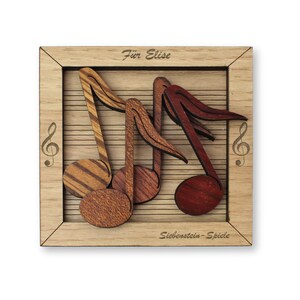 Für Elise Mini Wooden Packing Puzzle – Musical Note Brain Teaser Travel Size Level 7 Difficulty Logic Game Unique Small Wood Desk Toy & Gift