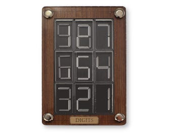Digits Wood Puzzle Unique Math Lover Gift Number Shaped Logic Game for Adults Challenging Accounting Teacher Gift Office Decor Brain Teaser