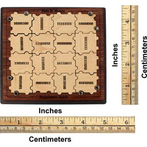 Bits & Bytes Wooden Binary Puzzle: Challenging Logic Game for Programmers image 4
