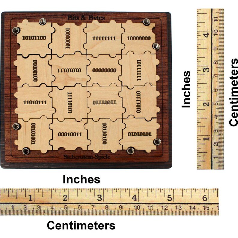 Bits & Bytes Wooden Binary Puzzle: Challenging Logic Game for Programmers image 4
