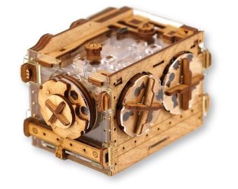 Caja de rompecabezas de madera con laberinto, alcancía mecánica para ejercitar la mente, juego de lógica que pondrá a prueba tu coeficiente intelectual.