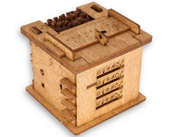 Cluebox: Schrodinger's Cat - 60 minute Escape Room is a wood puzzle box made by IDventure. Puzzle Master, Escape room box