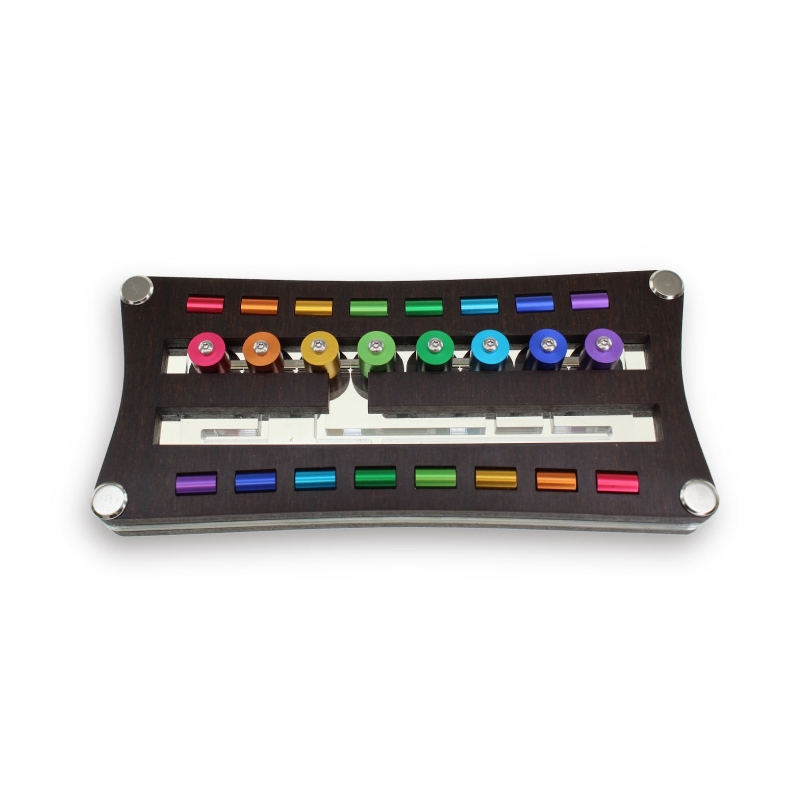 Nur 8- 8 colored anodized Wooden Puzzle, Jean Claude Constantin Wood Puzzle, Brain Teaser, Mechanical Puzzle, IQ Logic Teaser, 3D Puzzle