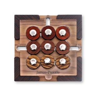 Janus Wood Puzzle Unique Two-Faced Logic Game Adults Modern Coffee Table Brain Teaser Geometric Mythology Art Logic Toy Office Decor Gift