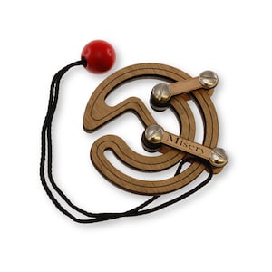Misery Wood Puzzle – Unique Two-Tone String Logic Game for Adults – Modern Office Decor Brain Teaser – Geometric Disentanglement Art Toy