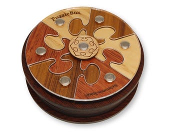 Puzzle Box 03 Wood Puzzle – Unique Hidden Tool Logic Game – Modern Office Decor Jewelry Box – Geometric Art Stash Box – Gifts for Him