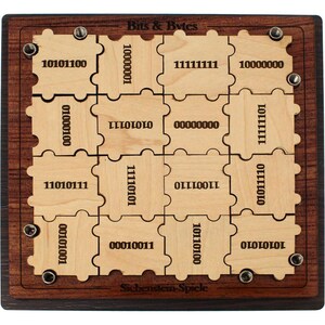 Bits & Bytes Wooden Binary Puzzle: Challenging Logic Game for Programmers image 2
