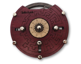 Laby Lock Wood Puzzle – Unique Padlock Logic Game for Adults – Modern Office Decor Brain Teaser – Geometric Maze Logic Toy – Executive Gift