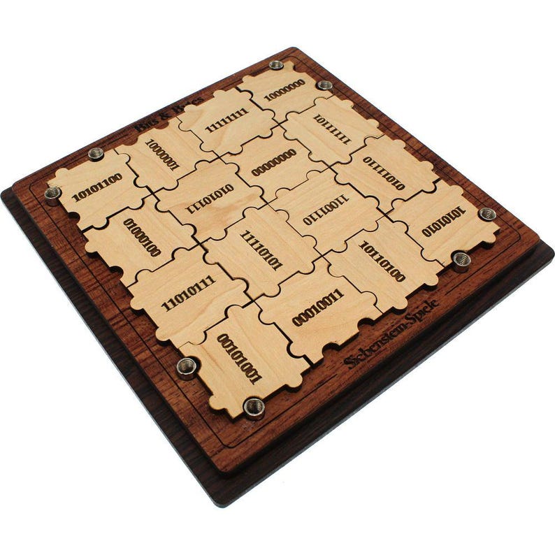 Bits & Bytes Wooden Binary Puzzle: Challenging Logic Game for Programmers image 3