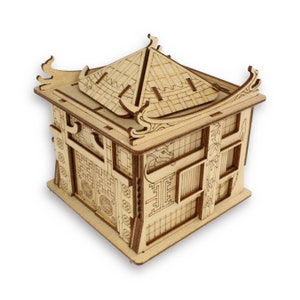House of the Dragon Wood Puzzle. Puzzle Master. IQ Logic. Brain Teaser. Esc Welt. image 1