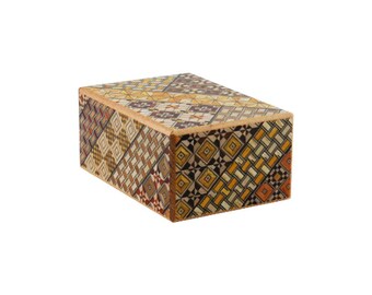 Caja de rompecabezas japonesa 4 Sun 21 pasos Koyosegi, caja de rompecabezas de madera, rompecabezas de madera, caja de trucos, rompecabezas de lógica de CI, caja japonesa
