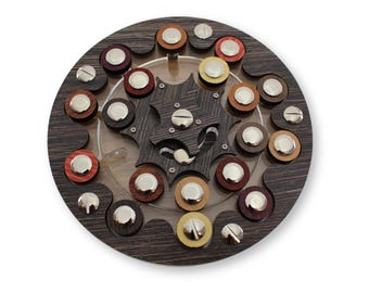 Colour Match Round Wood Puzzle Unique Colorful Logic Game for Adults Modern Coffee Table Brain Teaser – Acrylic Geometric Logic Toy Office