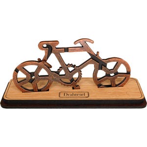 Drahtesel Wooden Bicycle Brain Teaser – Challenging String & Ring Disentanglement Puzzle – Unique Mechanical Logic Game – Wood IQ Toy, Gift