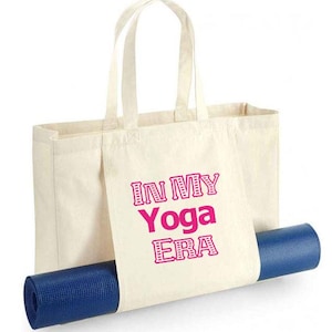 Personalised Yoga Mat Tote Bag: Organic Cotton Canvas, Custom Name