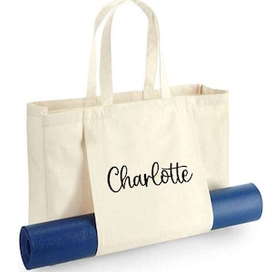 Yoga Bag, personalised Tote yog name Bag, Custom Yoga Bag, Pilates Bag, Organic tote Bag, Yoga Mat holder bag, Yoga Bag with Holder
