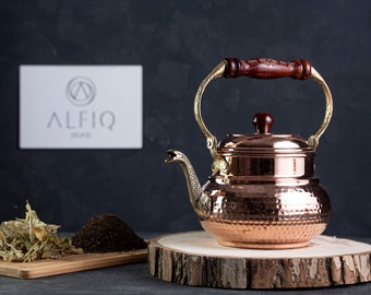 Kupfer Italienische Kupfer Teekanne | Handgemachter Kessel aus 100% massivem Kupfer