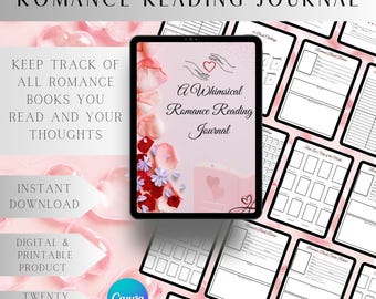 Sweet Romance Reading Journal, Digital Book Tracker for Goodnotes, Aesthetic Cozy Book Log, Trope Tracker and Bookish Review Planner