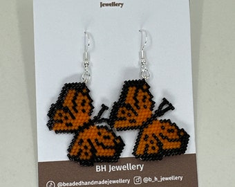 Pendientes de mariposa-pendientes hechos a mano -Pendientes multicolores